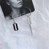 Punk Cheap Sliver Handcuffs Blade Gun Drop Earrings