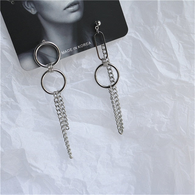 Punk Cheap Sliver Handcuffs Blade Gun Drop Earrings