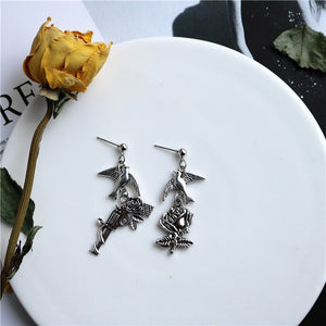 Punk Cheap Sliver Handcuffs Blade Gun Drop Earrings