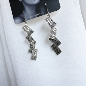 Punk Cheap Sliver Handcuffs Blade Gun Drop Earrings