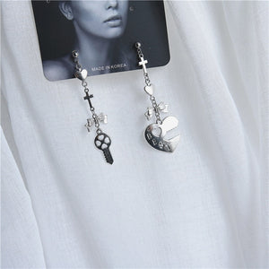 Punk Cheap Sliver Handcuffs Blade Gun Drop Earrings