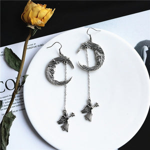 Punk Cheap Sliver Handcuffs Blade Gun Drop Earrings