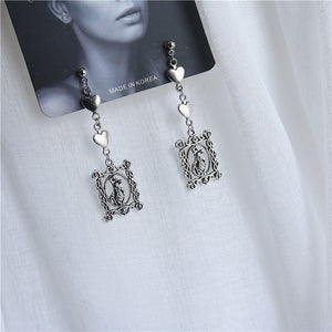 Punk Cheap Sliver Handcuffs Blade Gun Drop Earrings