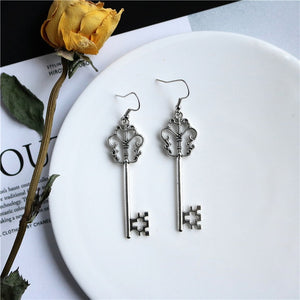 Punk Cheap Sliver Handcuffs Blade Gun Drop Earrings