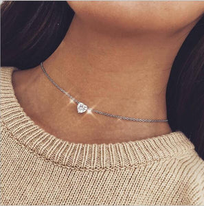 Bohemian Moon Star Crystal Heart Choker Necklace for Women