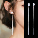 2020 New fashion Dangle Hanging Rhinestone Long Drop Earrings Ear line For Women