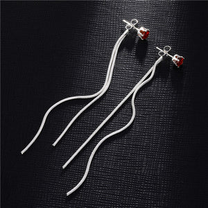 2020 New fashion Dangle Hanging Rhinestone Long Drop Earrings Ear line For Women