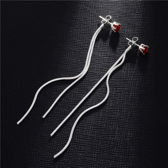 2020 New fashion Dangle Hanging Rhinestone Long Drop Earrings Ear line For Women