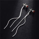 2020 New fashion Dangle Hanging Rhinestone Long Drop Earrings Ear line For Women