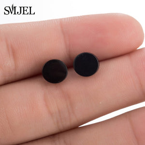 Stainless Steel Earrings Mickey Women Men Hip hop Black Star Moon Stud Earring