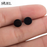 Stainless Steel Earrings Mickey Women Men Hip hop Black Star Moon Stud Earring