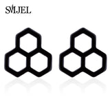 Stainless Steel Earrings Mickey Women Men Hip hop Black Star Moon Stud Earring