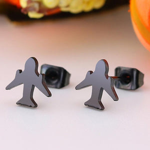 Stainless Steel Earrings Mickey Women Men Hip hop Black Star Moon Stud Earring