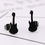 Stainless Steel Earrings Mickey Women Men Hip hop Black Star Moon Stud Earring