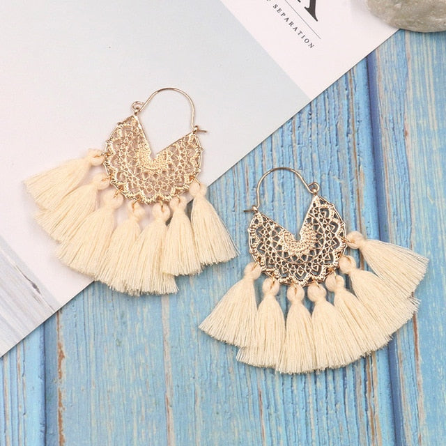 Bohemia Korean Big Tassel Earrings for Women