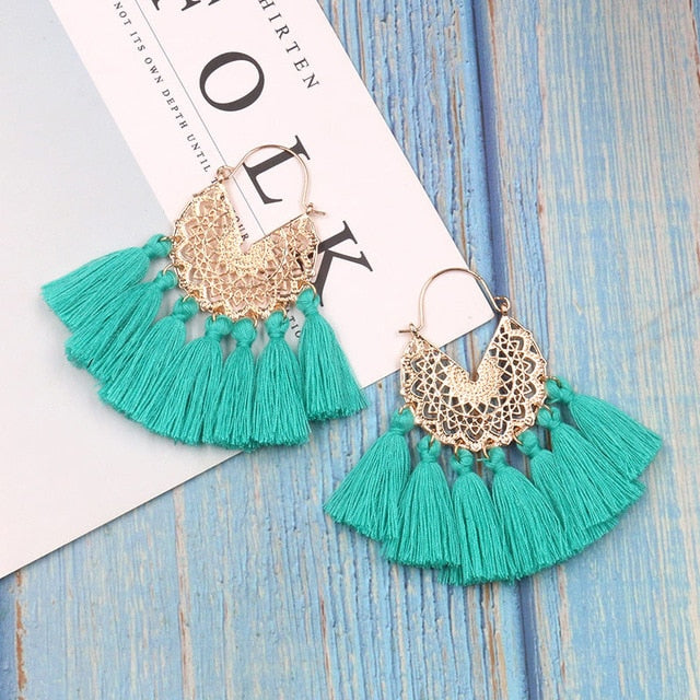 Bohemia Korean Big Tassel Earrings for Women