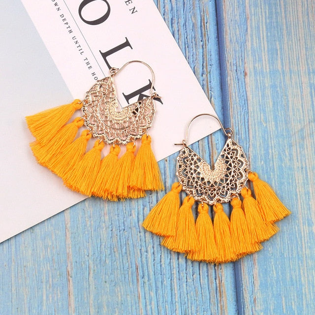 Bohemia Korean Big Tassel Earrings for Women