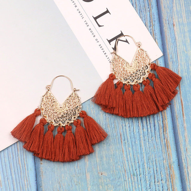 Bohemia Korean Big Tassel Earrings for Women