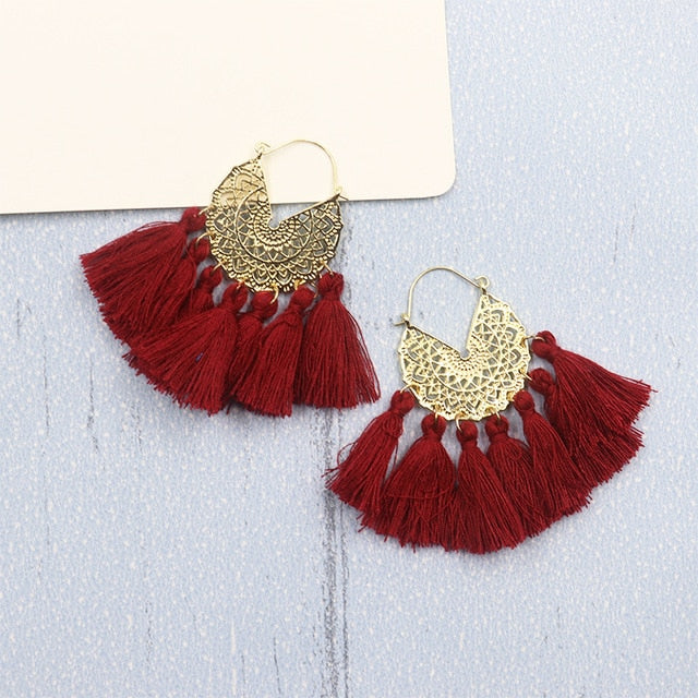 Bohemia Korean Big Tassel Earrings for Women