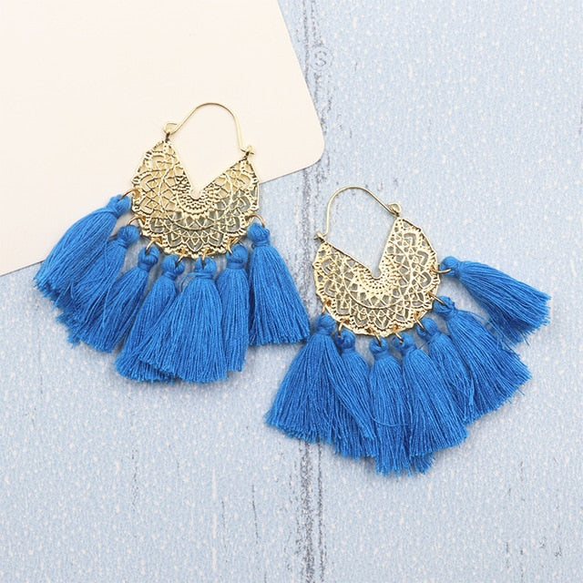 Bohemia Korean Big Tassel Earrings for Women