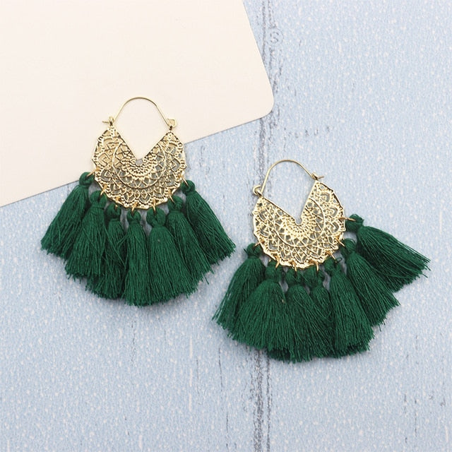 Bohemia Korean Big Tassel Earrings for Women