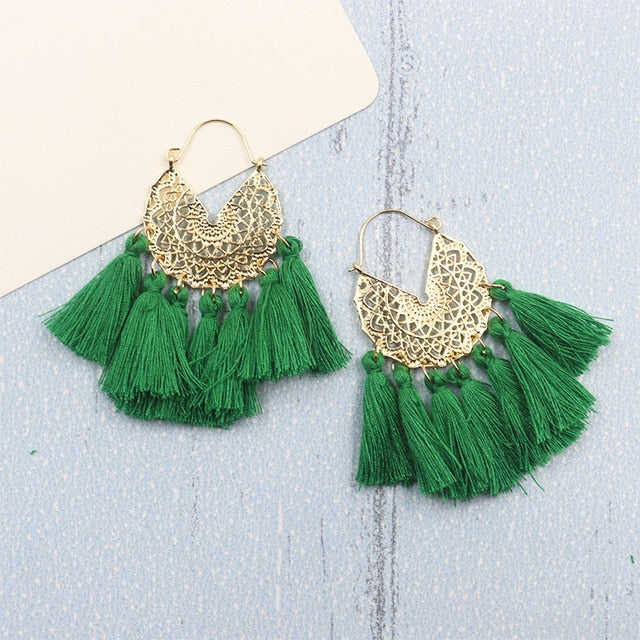 Bohemia Korean Big Tassel Earrings for Women