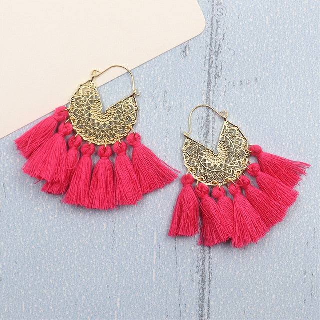 Bohemia Korean Big Tassel Earrings for Women