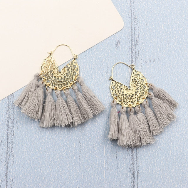 Bohemia Korean Big Tassel Earrings for Women