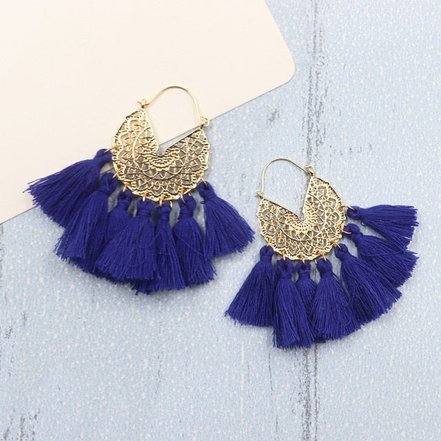 Bohemia Korean Big Tassel Earrings for Women