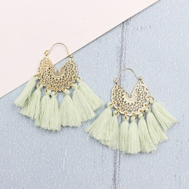 Bohemia Korean Big Tassel Earrings for Women