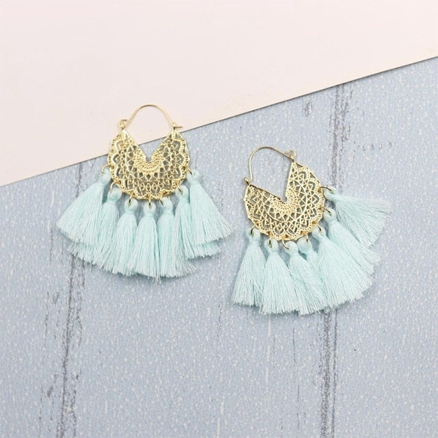 Bohemia Korean Big Tassel Earrings for Women