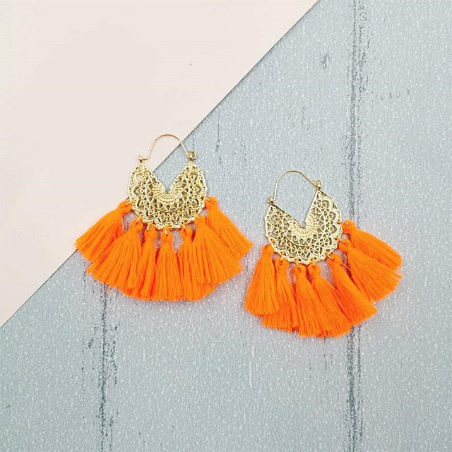 Bohemia Korean Big Tassel Earrings for Women