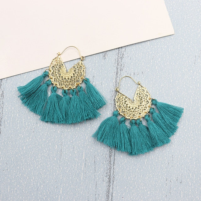 Bohemia Korean Big Tassel Earrings for Women