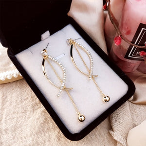 Chinese wind long tassel pendant Vintage Stud Earrings