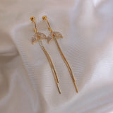 Chinese wind long tassel pendant Vintage Stud Earrings