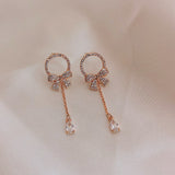 Chinese wind long tassel pendant Vintage Stud Earrings