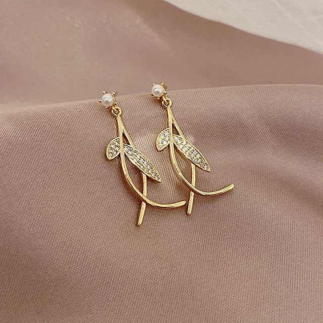 Chinese wind long tassel pendant Vintage Stud Earrings