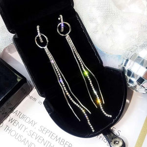 Chinese wind long tassel pendant Vintage Stud Earrings