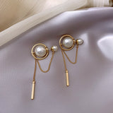 Chinese wind long tassel pendant Vintage Stud Earrings