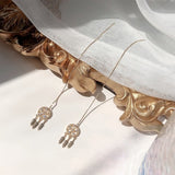 Chinese wind long tassel pendant Vintage Stud Earrings