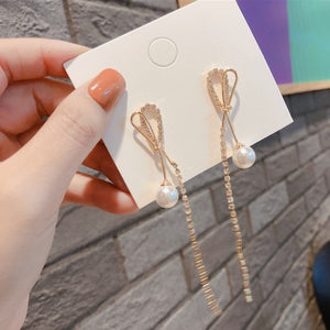 Chinese wind long tassel pendant Vintage Stud Earrings