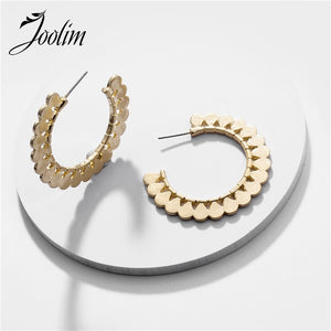 Joolim Gold & Silver Flower Shape Hoop Earring