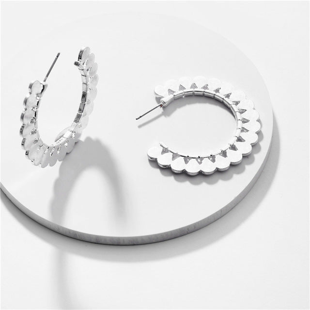 Joolim Gold & Silver Flower Shape Hoop Earring