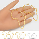 Anniyo African Map Big Earrings Exaggerate Larger Earring Gold Color