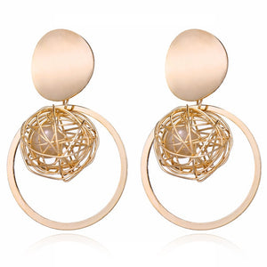 Fashion Statement Earrings 2020 Big Geometric Round Earrings For Women Hanging Dangle Earrings Drop Earing Modern Female Jewelry