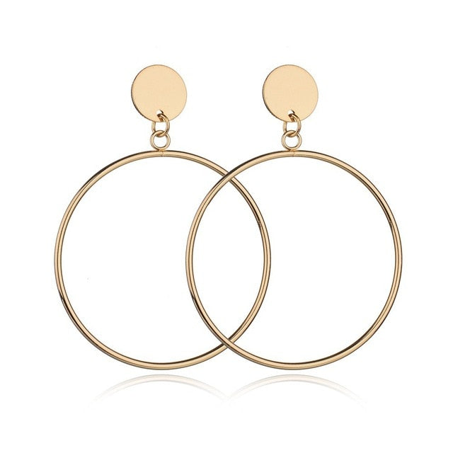 Fashion Statement Earrings 2020 Big Geometric Round Earrings For Women Hanging Dangle Earrings Drop Earing Modern Female Jewelry