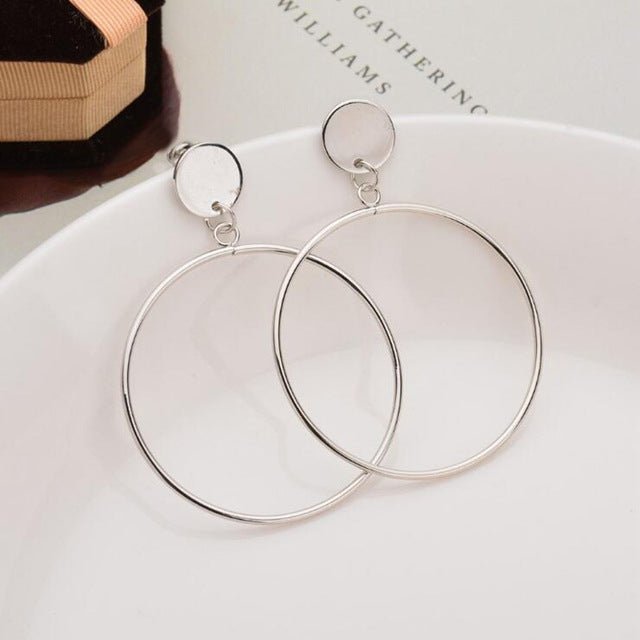 Fashion Statement Earrings 2020 Big Geometric Round Earrings For Women Hanging Dangle Earrings Drop Earing Modern Female Jewelry