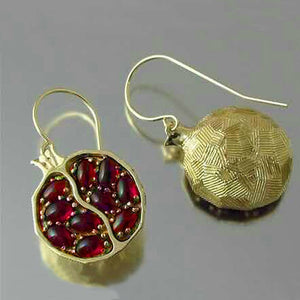 Vintage Fruit Fresh Red Garnet Earrings Pendant Necklace