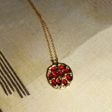 Vintage Fruit Fresh Red Garnet Earrings Pendant Necklace