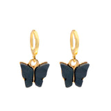 Flatfoosie New Fashion Women Butterfly Drop Earrings